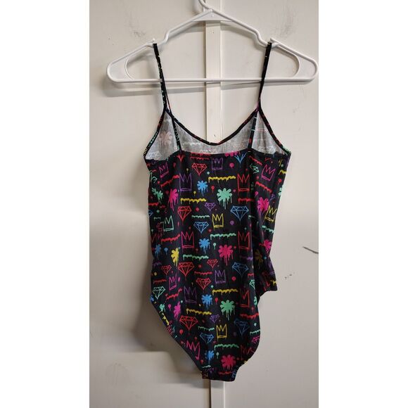 Ethika Women's Large Crown and Diamond Print One Piece Swim Suit - Picture 2 of 3